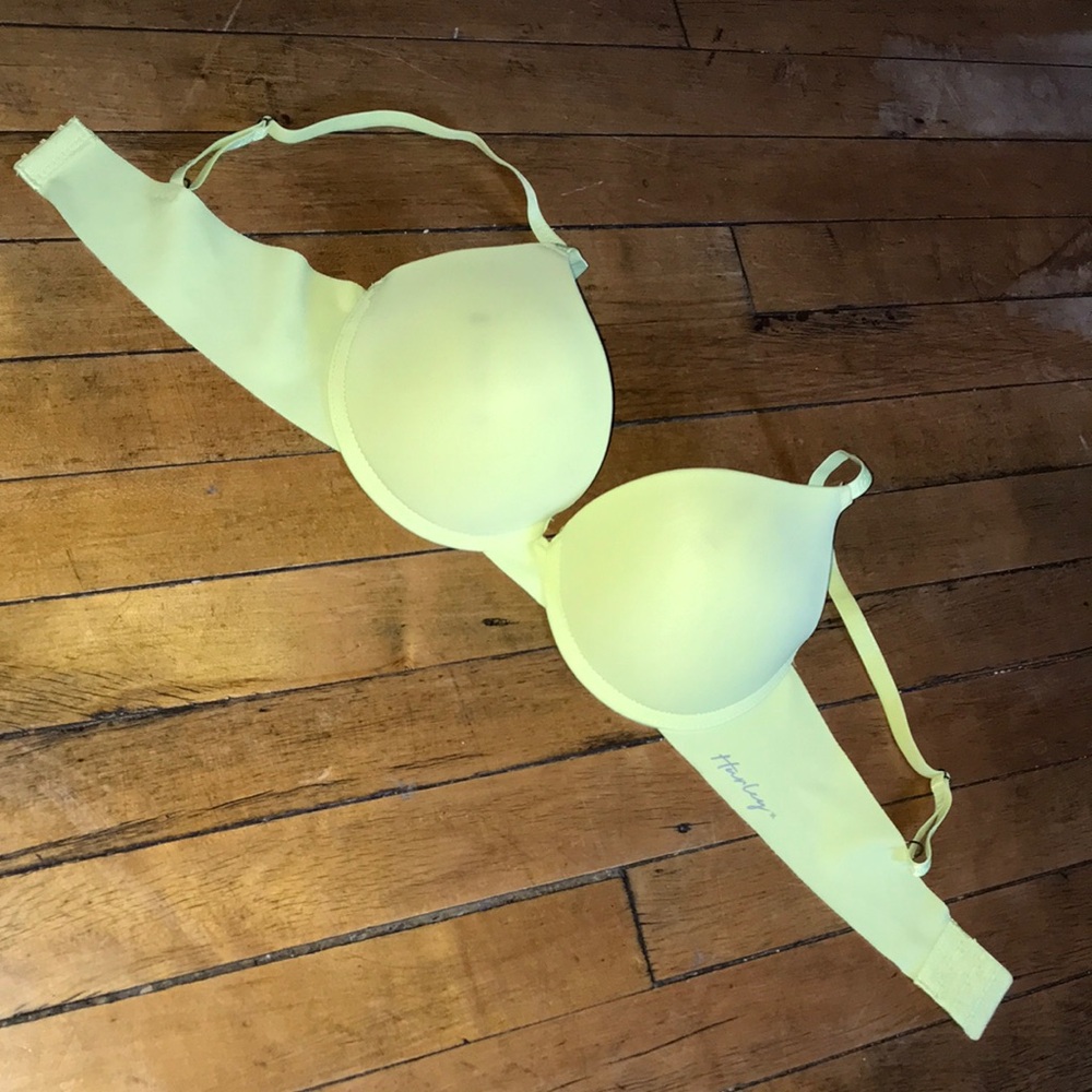 Hurley Light Yellow Padded T-Shirt Bra NWOT‎